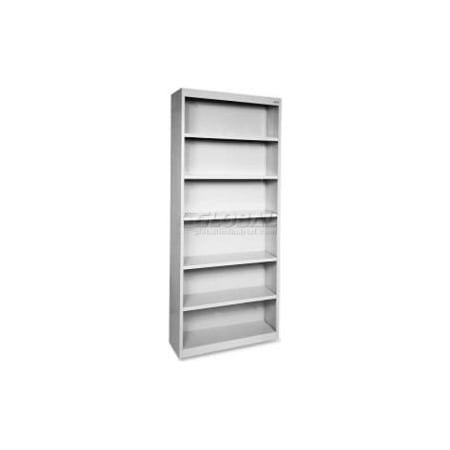 Lorell Lorell Fortress Series 6-Shelf Bookcase, LLR41292, 13"W x 34-1/2"D x 82"H, Light Gray LLR41292